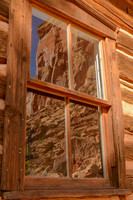 Reflection in Window of Old Schoolhouse, Capitol Reef N.P.